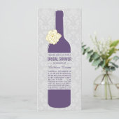 Elegant Wine Bridal Shower Invitations (Standing Front)