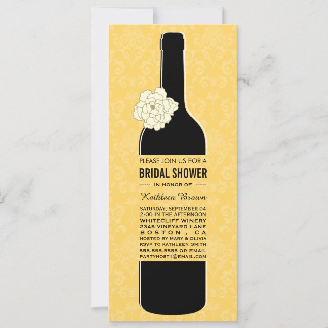 Elegant Wine Bridal Shower Invitations (Front)