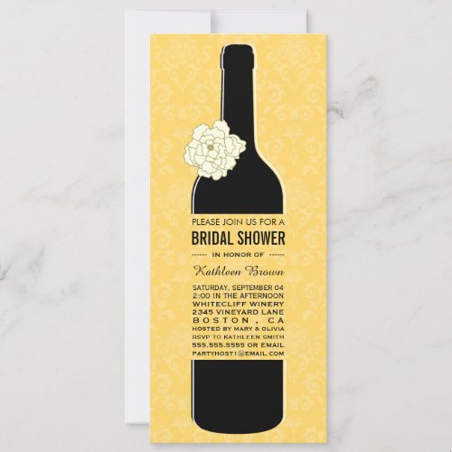 Elegant Wine Bridal Shower Invitations 4" X 9.25" Invitation Card