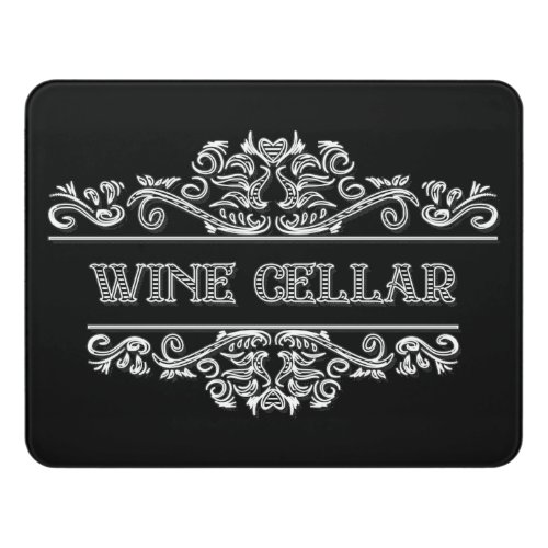 elegant wine cellar word art  door sign