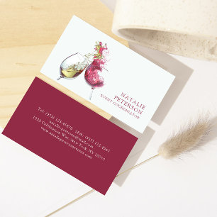 Elegant Wine Dance Event Planner Business Card