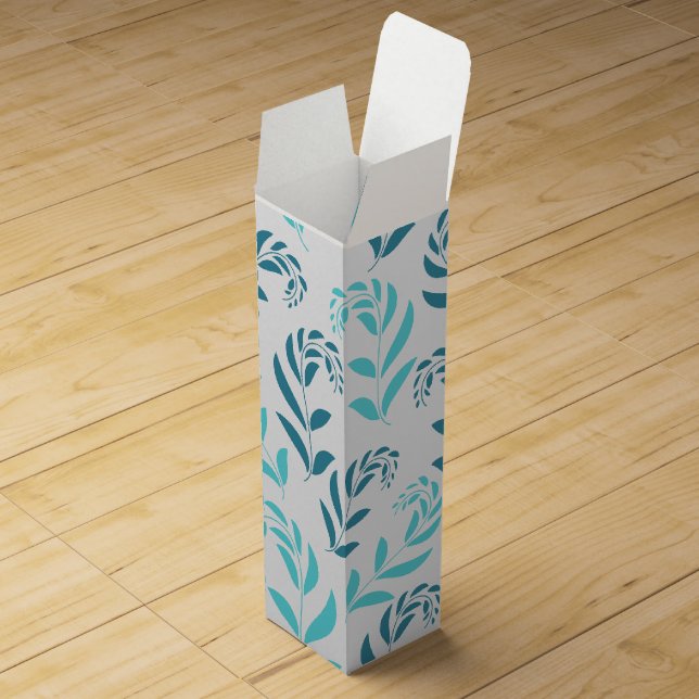 Elegant Wine Gift Packaging Floral Box (Opened)