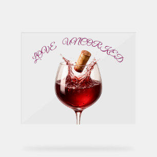 Elegant Wine Glass Party Sunglasses Acrylic Sign