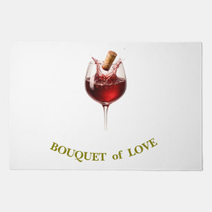 Elegant Wine Glass Party Sunglasses Doormat