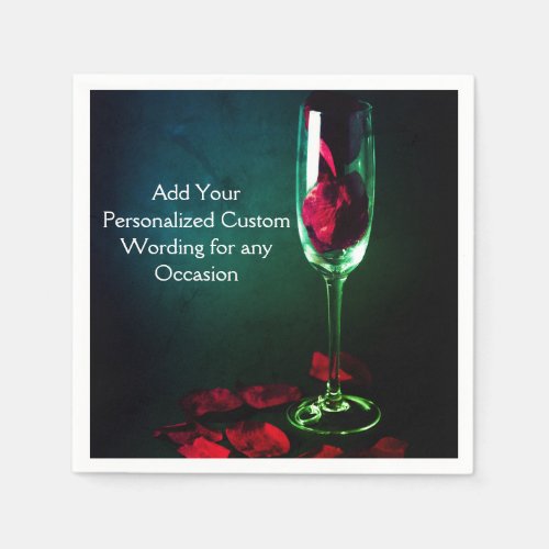 Elegant Wine Glass  Personalize Paper Napkins