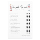 Elegant Wine He Said She Said Bridal Shower Game