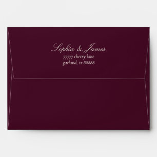 Elegant Wine Ivory Wedding Return Address Envelope