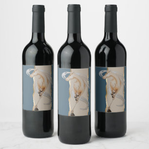 Elegant wine label with noble horse