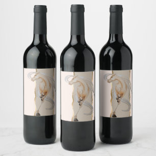 Elegant wine label with noble horse
