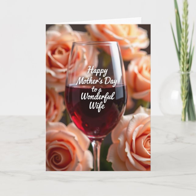 Elegant Wine Mothers Day Card (Front)