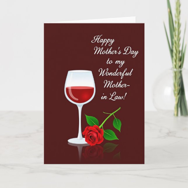 Elegant Wine Mothers Day Design Card (Front)