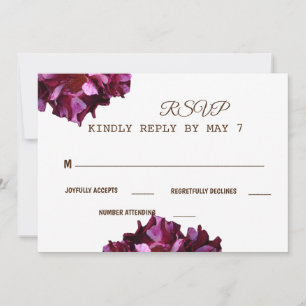 Elegant Wine red Photo Wedding RSVP Invitation