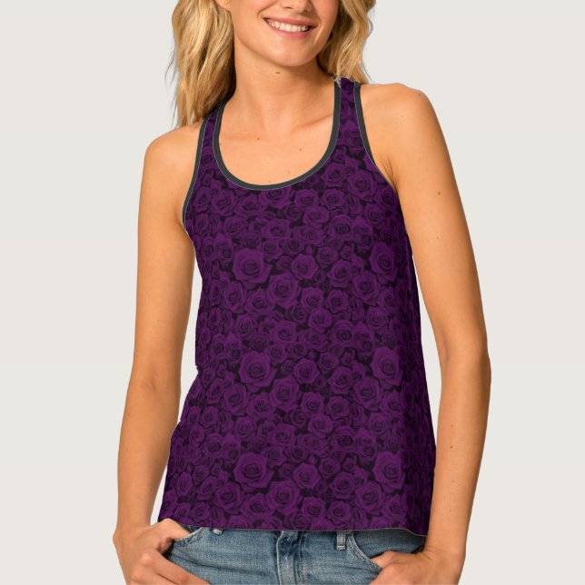 Elegant Wine Rose Women's Tank Top (Front)