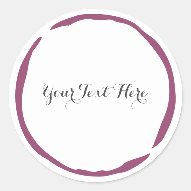 Elegant wine stain ring party favor stickers (Front)
