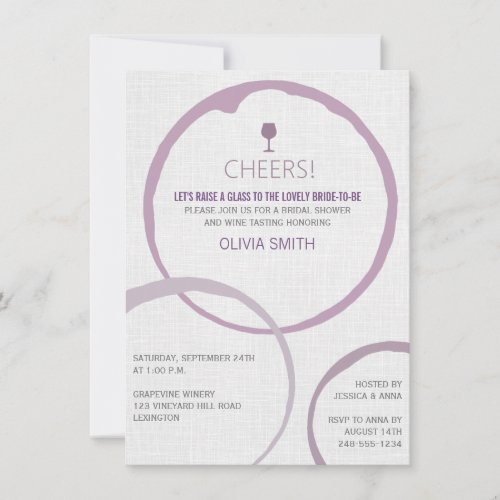 Elegant Wine Stain Rings Bridal Shower Invitations