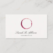 Elegant Wine Stain Sommelier Business Card at Zazzle