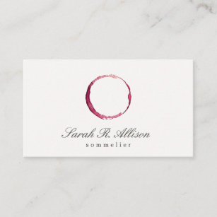 Elegant Wine Stain Sommelier Business Card