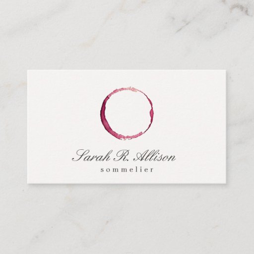 Customizable Wine Stain Sommelier Simple Business Card