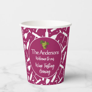 Elegant Wine Tasting Evening Party Paper Cups