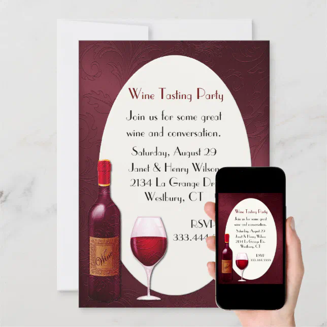 Elegant Wine Tasting Party Invitation | Zazzle