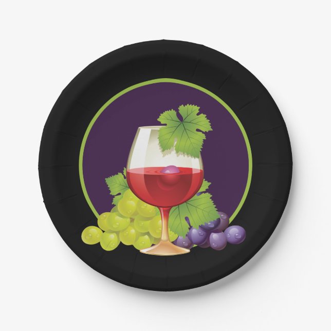 Elegant wine tasting party Paper Placemat Paper Plates (Front)
