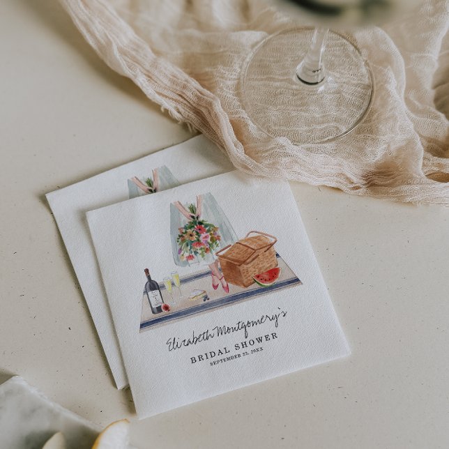 Elegant Wine Tasting | Picnic Bridal Shower Napkins (Creator Uploaded)
