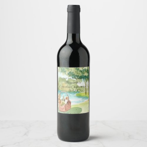 Elegant Wine Tasting  Picnic Bridal Shower Wine Label