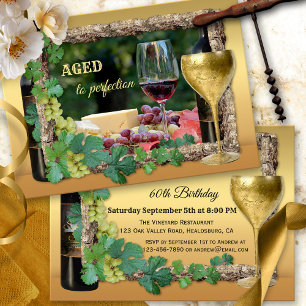 Elegant Wine Themed Birthday Party Invitation