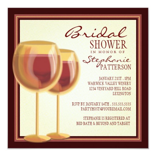 Wine Themed Wedding Shower Invitations 5