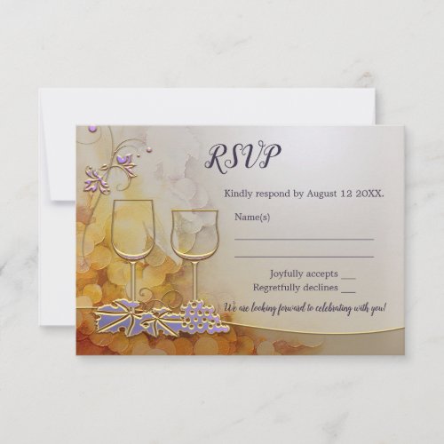 Elegant Wine Themed RSVP Card