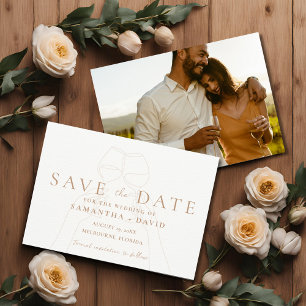 Elegant Wine Toast Photo Save the Date 