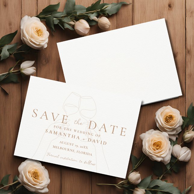 Elegant Wine Toast Save the Date  (Elegant Wine Toast Save the Date)