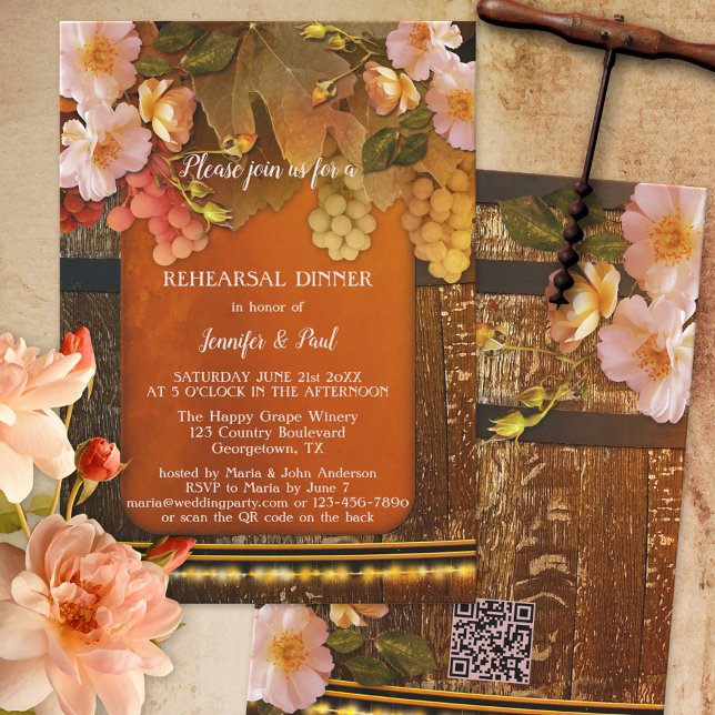 Elegant Winery or Vineyard Rehearsal Dinner Invitation (Creator Uploaded)