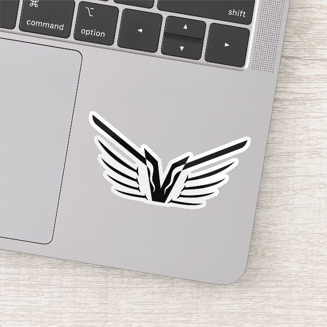 Elegant Wing Letter V monogram Sticker (Detail)