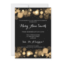 Elegant Winter 30th Birthday Party Gold Invitation