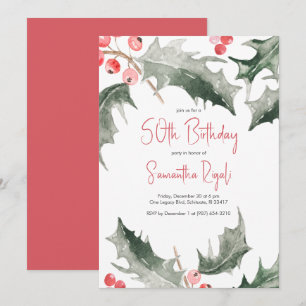 Elegant Winter 50th Birthday Invitations