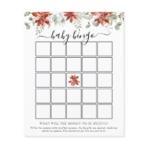 Elegant Winter Baby Shower Bingo Game Card