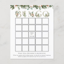 Elegant Winter Baby Shower Bingo Game Card
