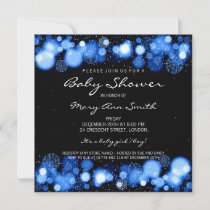 Elegant Winter Baby Shower Blue Invitation