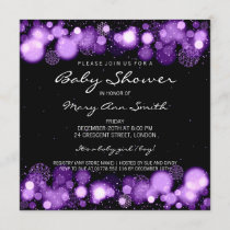 Elegant Winter Baby Shower Purple Invitation