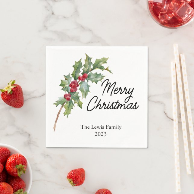 Elegant Winter Berries Holiday Party  Napkins (Insitu)