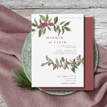 Elegant Winter Berries Red Green Watercolor Invitation<br><div class="desc">Elements: Simple sprigs of watercolor berries.  Sophisticated serif fonts with fun script accents. Colors: red,  berry,  garnet,  crimson,  ruby,  currant,  green,  pine,  moss,  juniper,  forest green,  hunter green. Themes: modern,  winter,  Christmas,  minimalist,  elegant,  autumn,  fall. Collection: Elegant Winter Berries Red Green Watercolor Wedding Collection Product Type: Wedding Invitations</div>