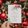 Elegant Winter Berry Poinsettia Wedding  Invitation