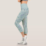elegant winter blue foliage capri leggings<br><div class="desc">elegant blue winter foliage seamless pattern for a cute pair of capri leggings</div>