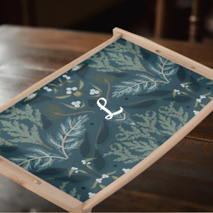 Elegant Winter Botanical Berry Serving Tray