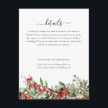 Elegant Winter Botanical Christmas Holiday Wedding Enclosure Card<br><div class="desc">Elegant Winter Botanical Christmas Holiday Wedding features elegant red and green watercolor greenery of holly and berries.</div>
