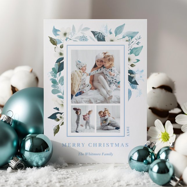 Elegant Winter Botanical Floral Christmas Photos Letterpress Photo Cards (Elegant Winter Botanical Floral Christmas Photos Letterpress Photo Cards
)