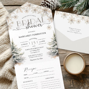 Elegant Winter Bridal Shower All In One Invitation