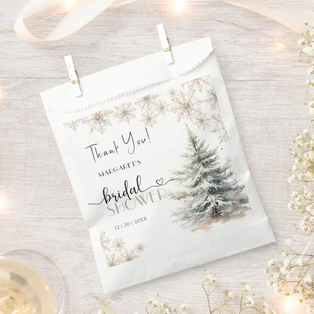 Elegant Winter Bridal Shower  Favor Bag (Clipped)