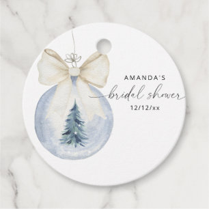 Elegant winter bridal shower  favor tags